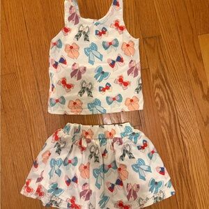 Colorful Bow Print Kids Matching Set